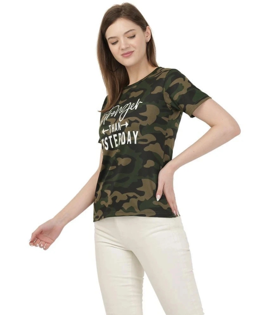 Leotude - Cotton Blend Regular Olive Womens T-Shirt ( Pack of 1 ) - None