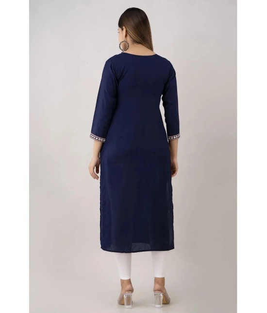 Kapadia - Navy Rayon Womens Straight Kurti ( Pack of 1 ) - None