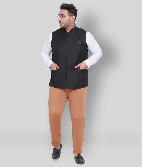 Hangup Black Cotton Blend Nehru Jacket - None