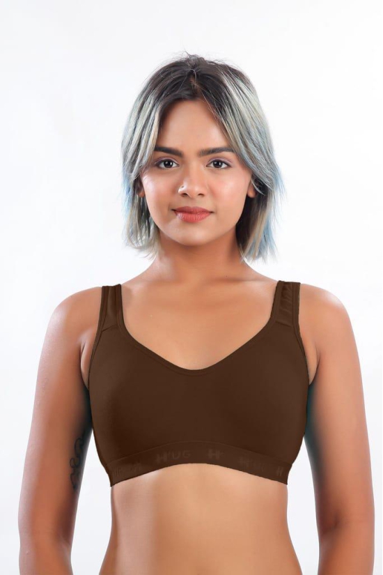 Women Hug Sports Bra Coffee Brown