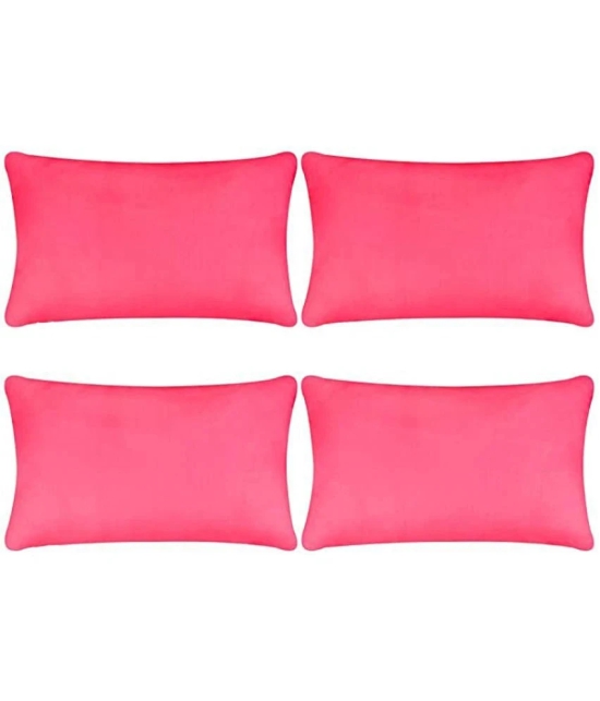 PINDIA Pack of 4 Pink Pillow Cover - Pink