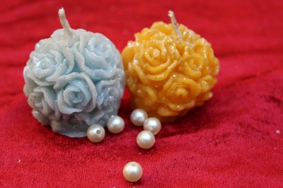 PRERUP  combo of 2 mini rose ball candle