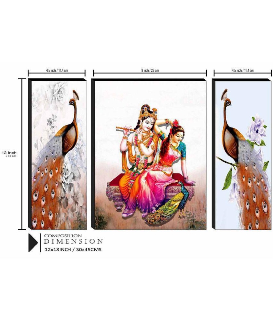 Saf radha krishna with couple peacock modern art MDF Painting Without Frame