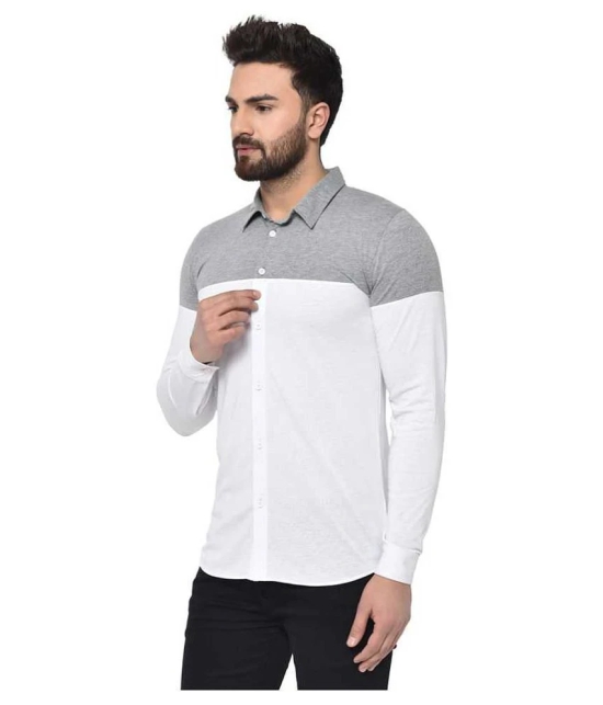 Glito Cotton Blend Regular Fit Colorblock Mens Casual Shirt - White ( Pack of 1 ) - None