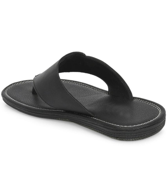 Leeport Black Mens Leather Slipper - None