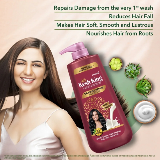 Kesh King Ayurvedic Herbs Damage Repair Shampoo for Dry and Frizzy Hair (1L)