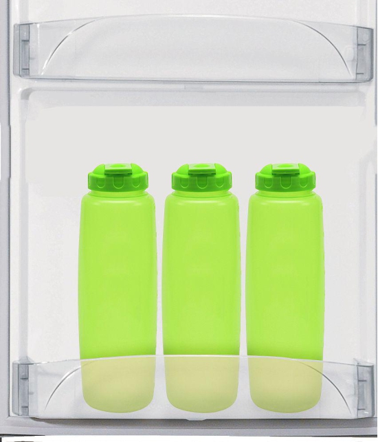 HOMETALES Fliptop Fridge Bottle, 1000ml Each, (3U), Green - Green