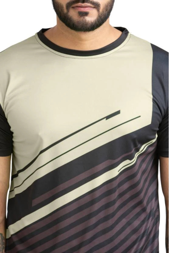 Men Colorblock Round Neck Polyester Multicolor T-Shirt