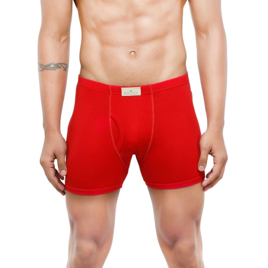 Men's Mid-Rise Classic Cotton Trunks - Pack Of 2 Black / Red M