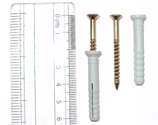 UniqueHw Nylon Plugs, 6x40 Screws - Pack of 40 Pieces