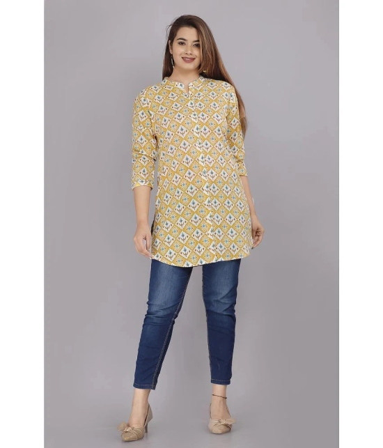 JC4U - Yellow Cotton Flex Womens Straight Kurti ( Pack of 1 ) - None