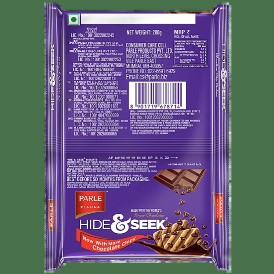 Parle Hide & Seek Choc, 200 Gm