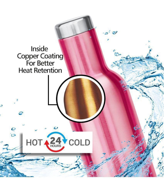 Milton Charm 600 Thermosteel 24 Hours Hot or Cold Water Bottle, 550 ml, Pink - Pink