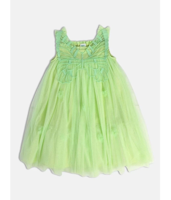 MINI KLUB Green Nylon Girls A-line Dress ( Pack of 1 ) - None