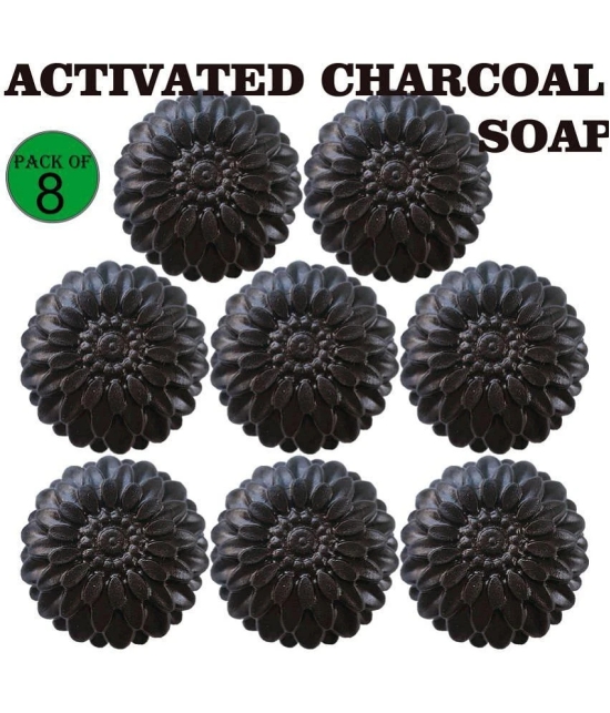 Kuraiy Activated Charcoal Deep Cleansing Bath Soap, 100g (Pack of 8) (8 x 100 g)