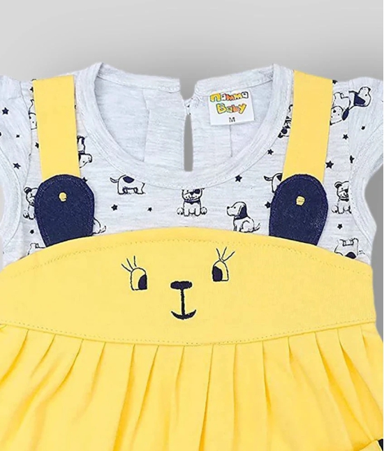 NammaBaby - Yellow Cotton Blend Baby Girls Dress ( Pack of 1 ) - None