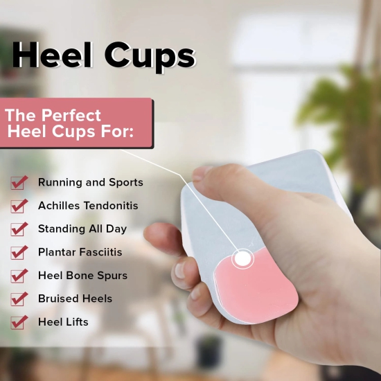 Dr Foot Gel Heel Cups: Cushion Heel Pads for Pain Relief (Plantar Fasciitis, Ankle, Achilles). All Day Comfort, Shock Absorbing. 1 Pair, Pack of 10.-Dr Foot Gel Heel Cups | Cushion & Soft Pads fo