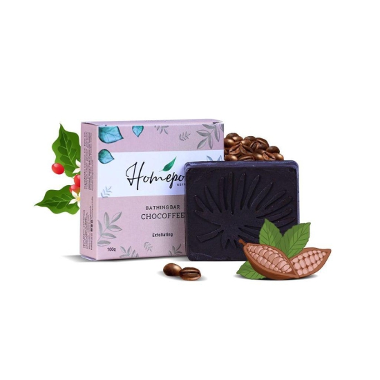 Homepour, Chocoffee Soap - Exfoliating Bathing Soap Bar, 100g - Handmade Soap