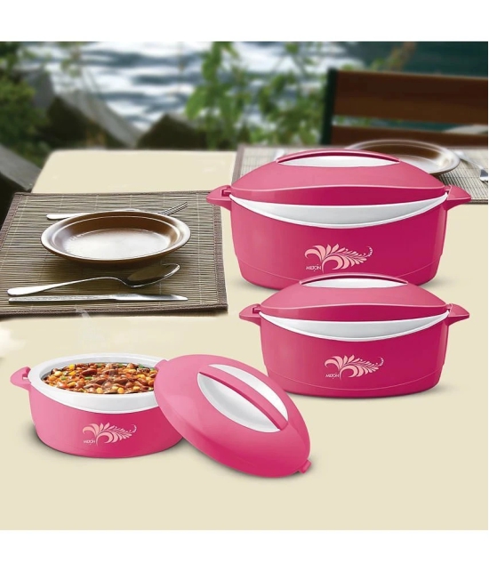 Milton DELIGHT JR GIFT SET Pink Steel Serve Casserole ( Set of 3 , 500,1000,1500 mL ) - Pink