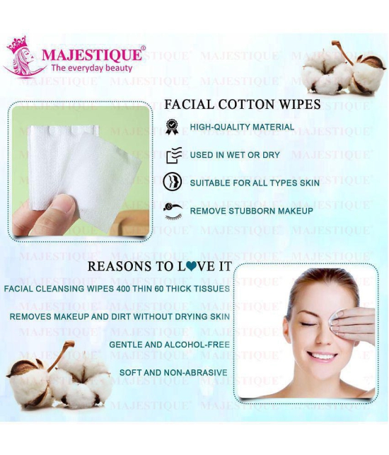 Majestique 460Count Facial Cotton Pads Soft And Makeup Remover Wipes For Effective Facial Cleansing