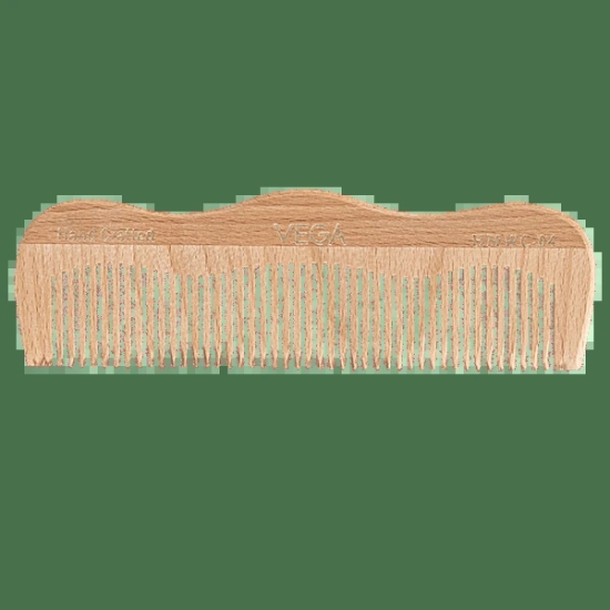 Vega Grooming Wooden Comb - Hmwc-04, Colour May Vary, 1 Pc