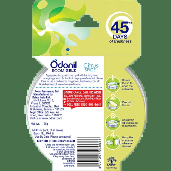 Odonil Nature Room Freshening Gel - Citrus Spice, 75 G