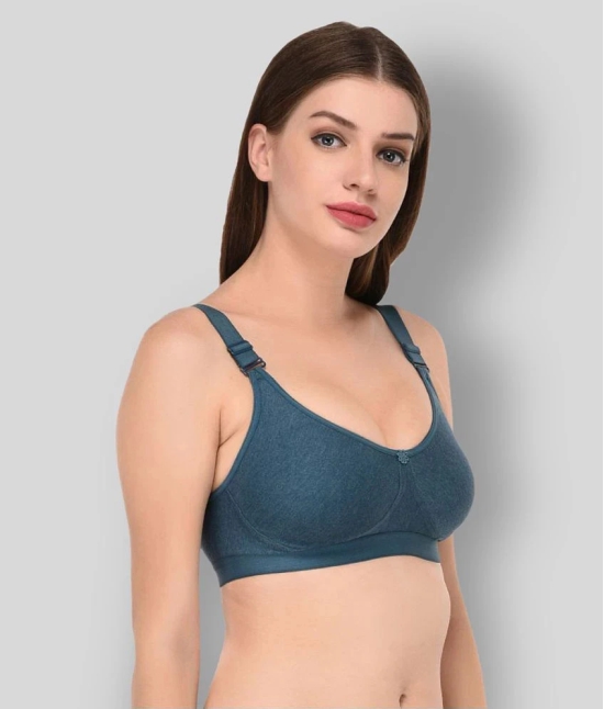 Elina - Blue Cotton Non - Padded Womens T-Shirt Bra ( Pack of 1 ) - 34D