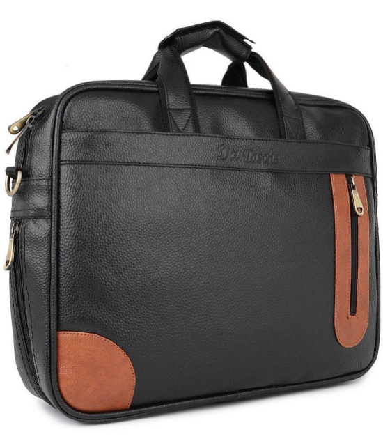 Da Tasche Black Synthetic Leather Office Bag - Black