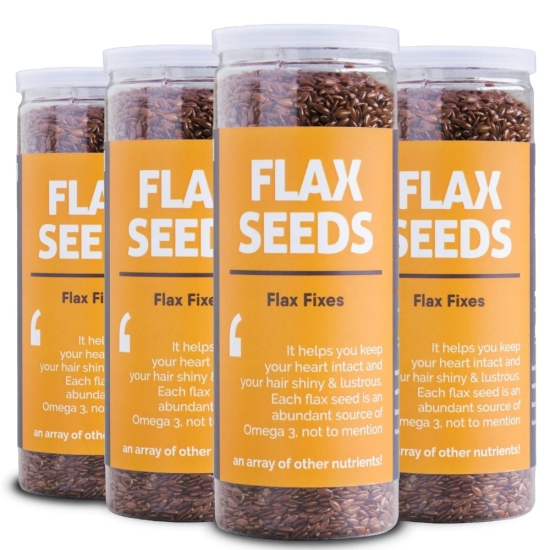 Omay Foods Roasted Flaxseeds, 160 gm Jar (Pack of 4)