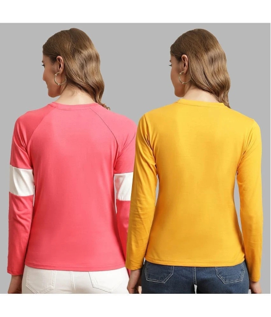 Fabflee - Multicolor Cotton Regular Fit Womens T-Shirt ( Pack of 2 ) - None