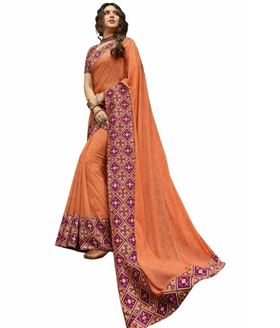 Gazal Fashions Orange Chiffon Saree -