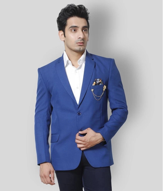 Fourfolds - Blue Polyester Regular Fit Mens Blazer ( Pack of 1 ) - None