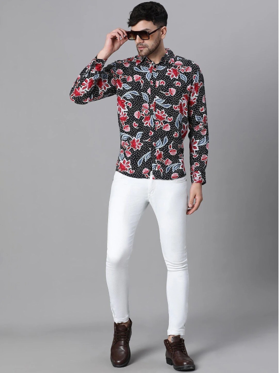 Oxolloxo Relaxed Floral Printed Wrinkle Free Casual Shirt