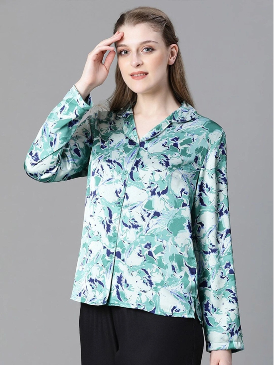 Oxolloxo Relaxed Floral Printed Cuban Collar Casual Shirt