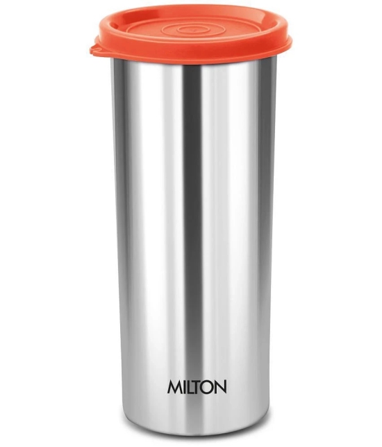 Milton Stainless Steel Tumbler with Lid, 530 ml, 1 Piece, Assorted (Lid Color May Vary) | Office | Gym | Yoga | Home | Kitchen | Hiking | Treking | Travel Tumbler - Assorted