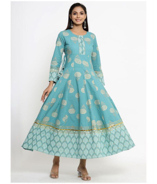 KIPEK Blue Rayon Anarkali Kurti - Single - M