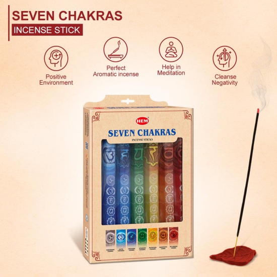 HEM Seven Chakra Gift pack of 7 (20 Sticks Each)-Pack of 3