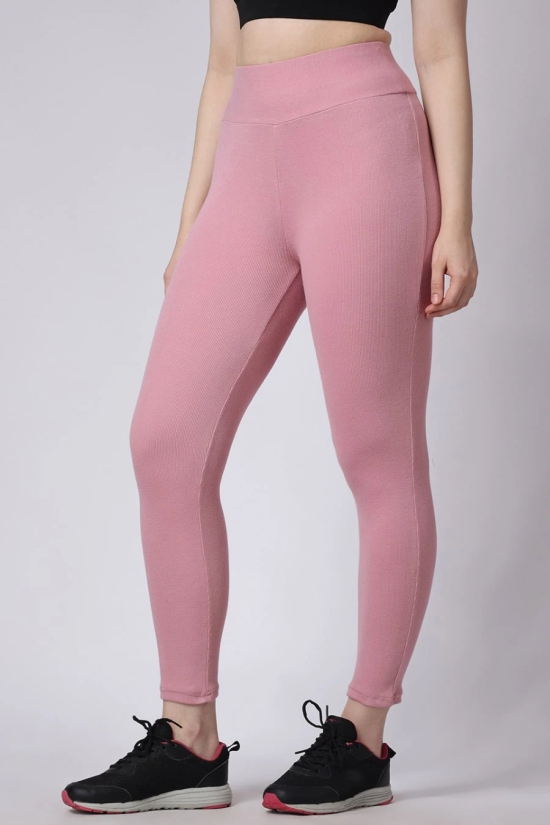 Womens Pink Gym wear Leggings-XL / Pink