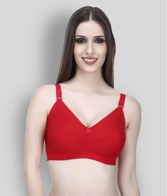 Elina - Red Cotton Non Padded Womens Teenage Bra ( Pack of 1 ) - None