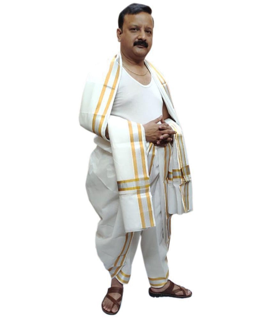 Gahoifab White Dhoti Pack of 2 - None