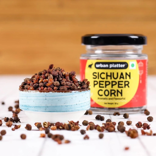 Urban Platter Sichuan Peppercorns, 30g | Sichuan | Schezwan | Pepper Corns | Mouth-numbing Spice | Red Sichuan Peppers | Imported