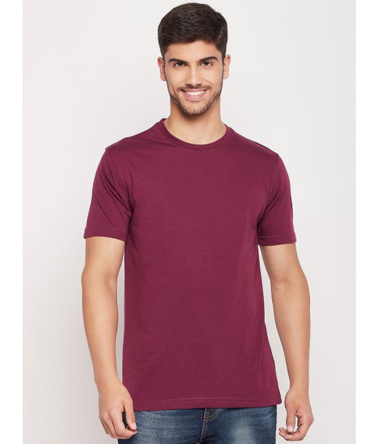 UNIBERRY - Wine Cotton Blend Regular Fit Mens T-Shirt ( Pack of 1 ) - None