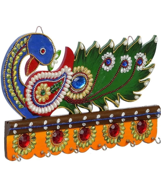 JaipurCrafts Multicolour Wood Key Holder - Pack of 1