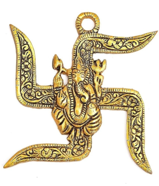 Shree Ganesha Om & Swastik Wall Hanging Showpiece (Pack of 1)