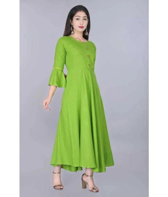 SIPET - Green Rayon Womens Anarkali Kurti ( Pack of 1 ) - None