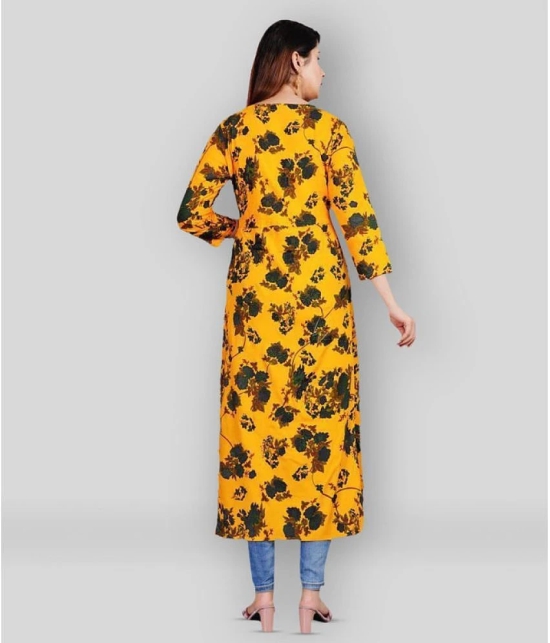 Smien - Yellow Rayon Womens Front Slit Kurti ( Pack of 1 ) - None