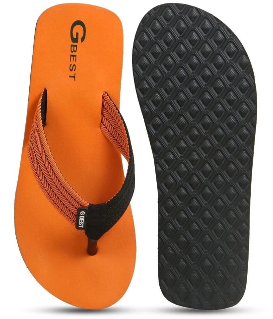 G Best Orange Mens Thong Flip Flop - None