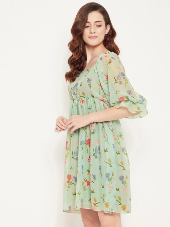 Floral Printed Georgette Empire Dress