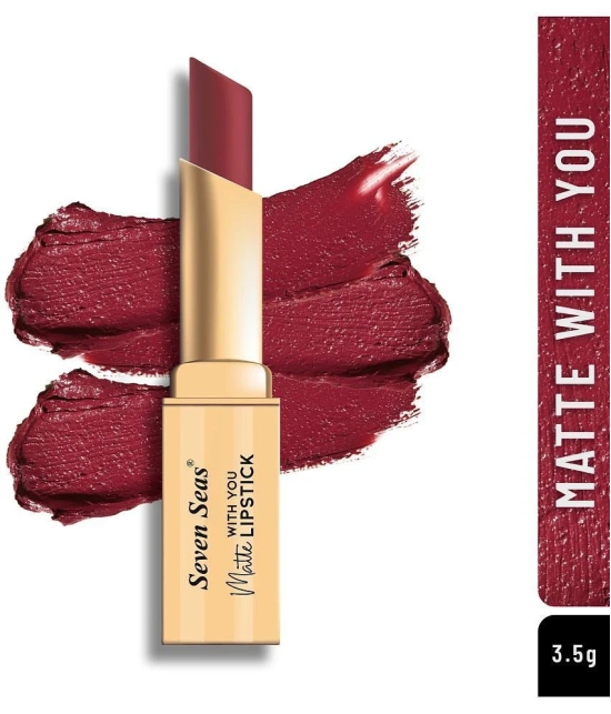 Seven Seas Long Lasting | Matte Finish | Longwear | Matte With You Lipstick (Maroon 3.5g)