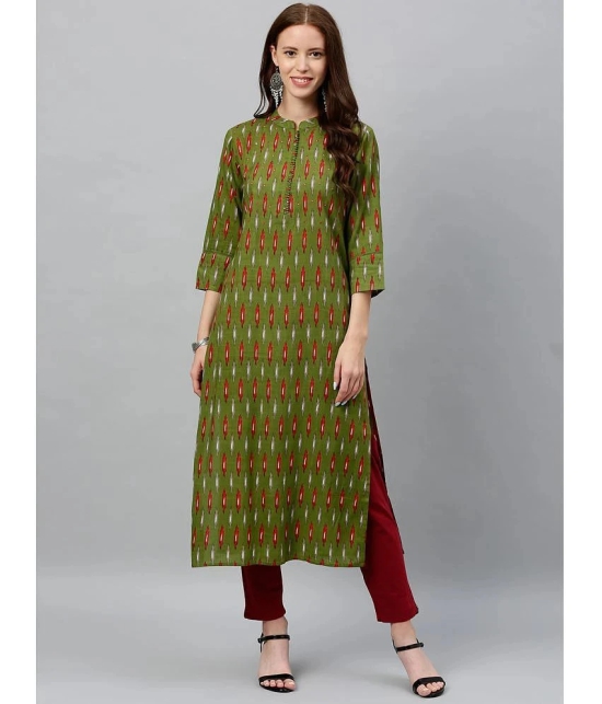 KIPEK - Green Rayon Womens Straight Kurti ( Pack of 1 ) - None